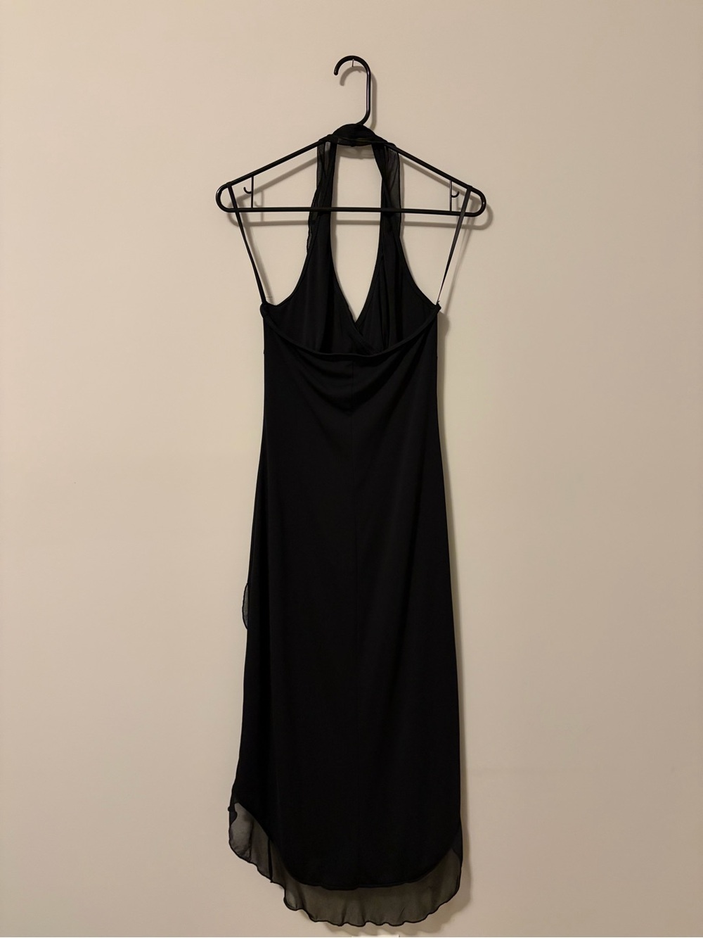 Women's Black Ruffle Halter Dress small